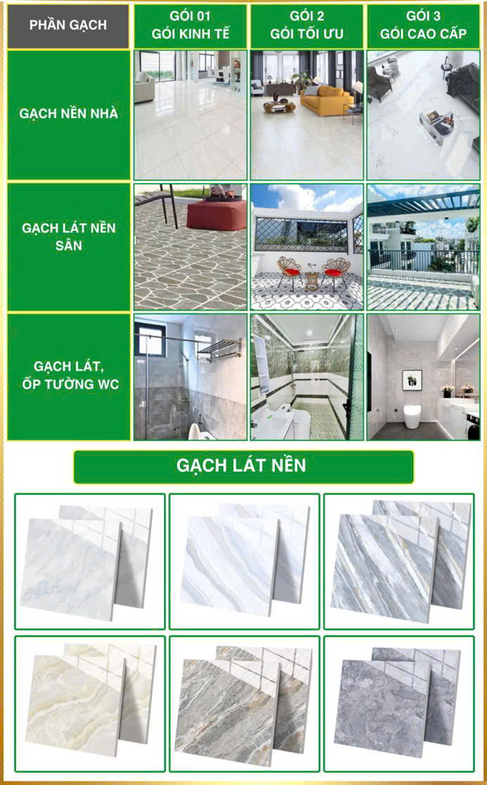 VẬT TƯ HOÀN THIỆN KHI XÂY NHÀ TRỌN GÓI